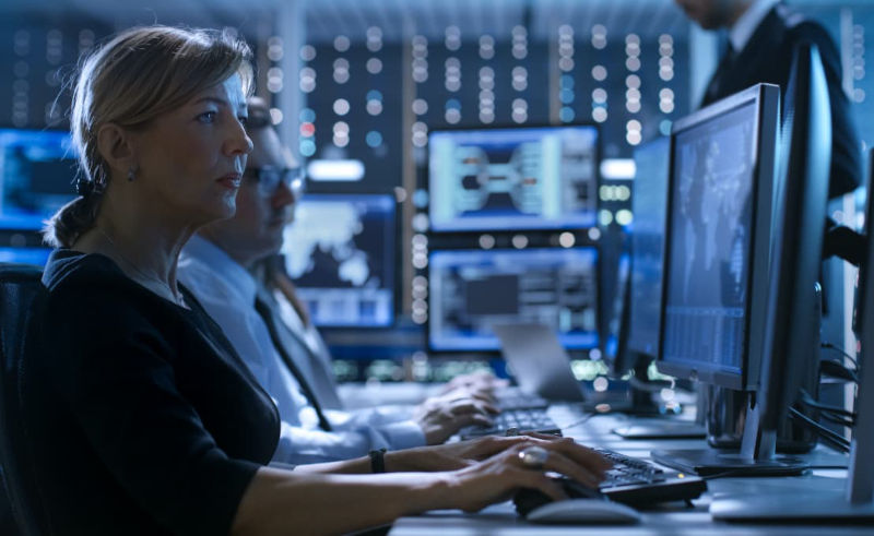 Woman working on computer